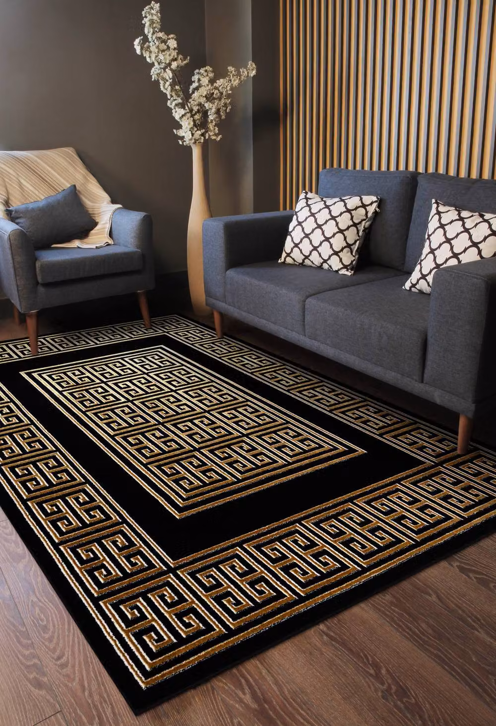 RugsX Allure Geometric Modern Rug in Black, W: 140 cm, L: 190 cm – 5