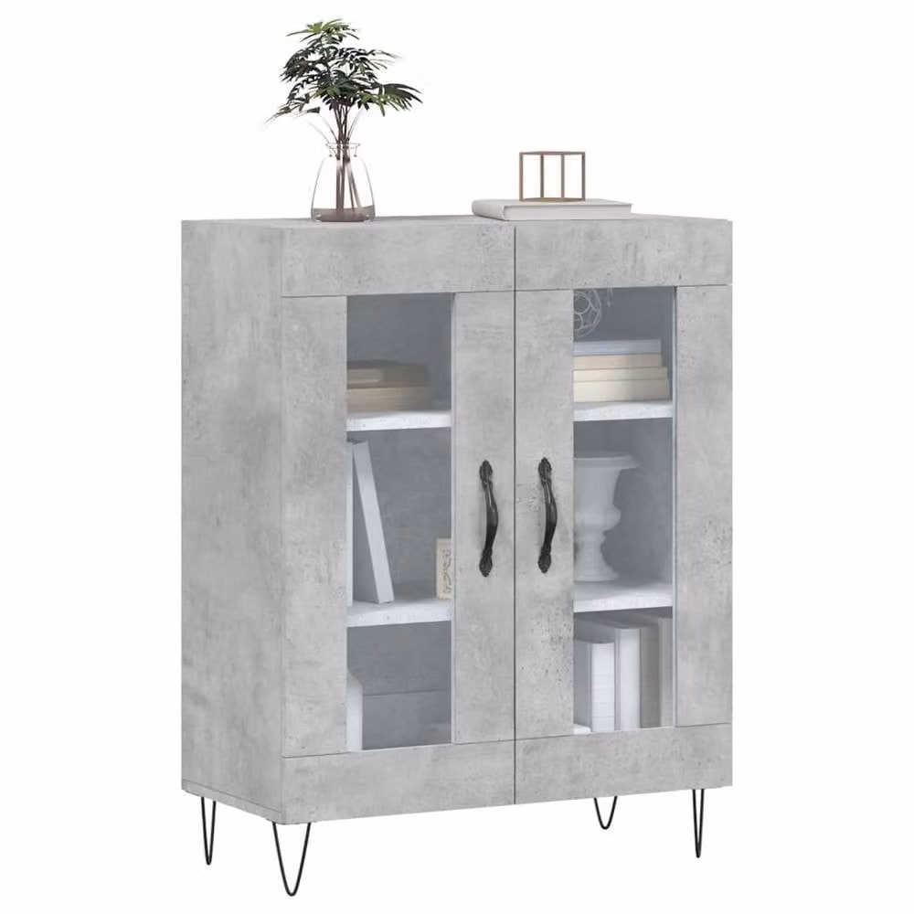 Berkfield Home Sideboard in Concrete Grey, W/D/H: 69.5 x 34 x 90 cm – 3