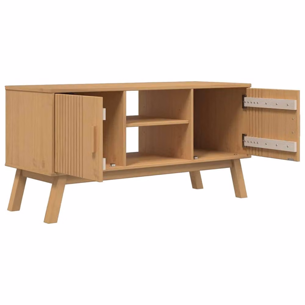 Berkfield Home OLDEN TV Cabinet in Light Brown Solid Pine Wood, W/D/H: 114 x 43 x 57 cm – 4