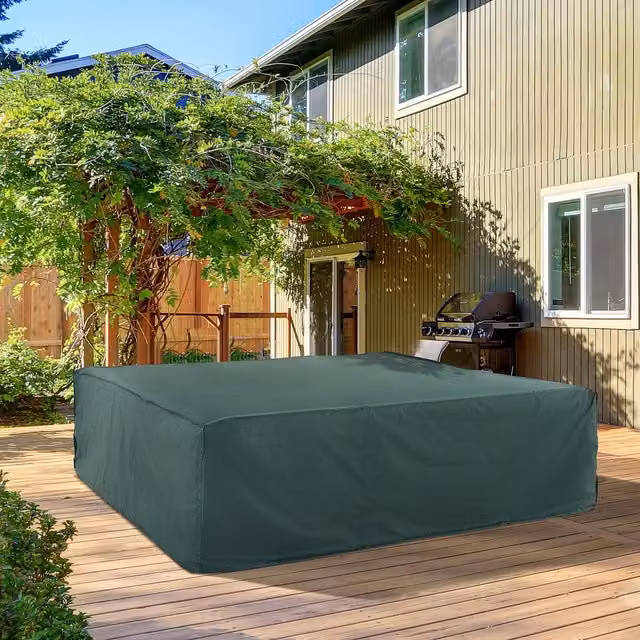 Outsunny Green Square Outdoor Furniture Cover Protector