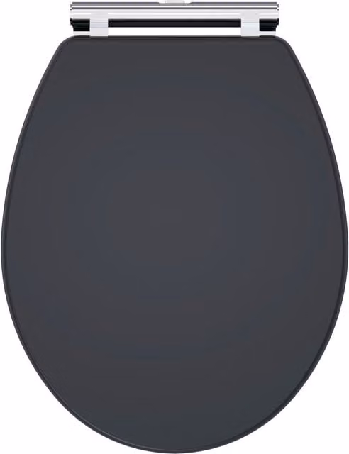 Balterley Oval Wooden Soft Close Toilet Seat with Quick Release, Dark Grey, W: 35.0 cm, D: 45.1 cm, H: 6.0 cm – 1