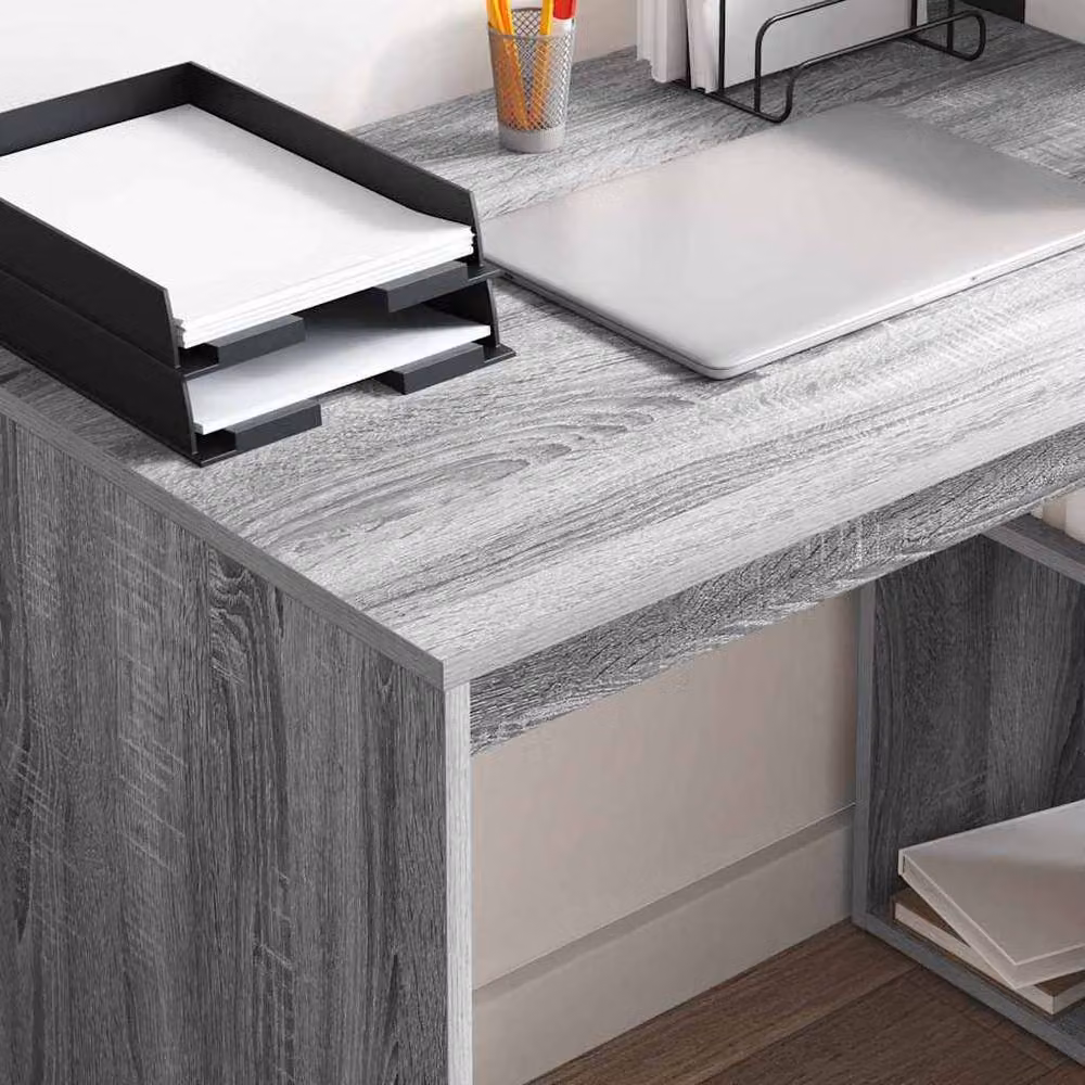 Berkfield Home Modern Writing Desk in Grey Sonoma Engineered Wood and Laminate – 3