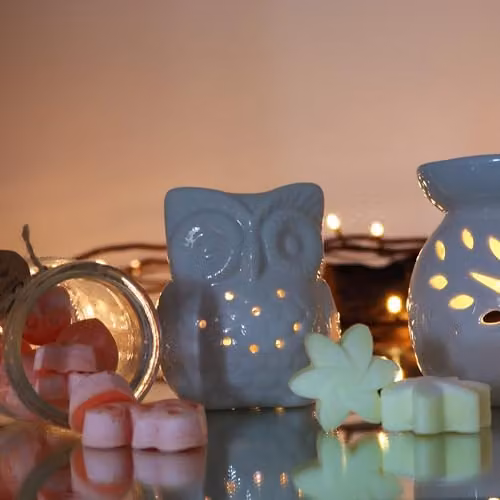 KDMD Classic White Ceramic Tall Owl Oil Burner and Tealight Lamp – 2