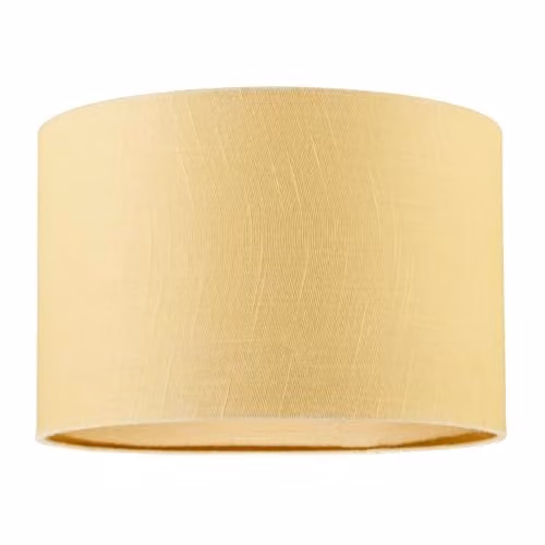 Happy Homewares Yellow Textured Linen Fabric Circular Lamp Shade W/D/H: 30 x 30 x 20 cm