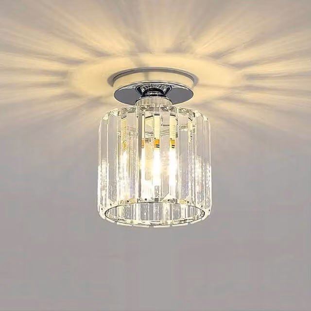 COMELY Industrial Mini Crystal Ceiling Light in Silver