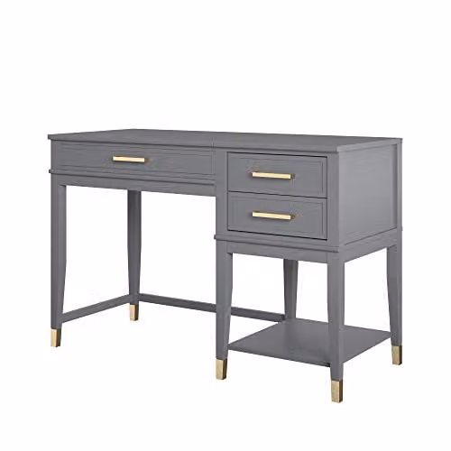 DHP Furniture Modern Grey Wood Desk, W/D/H: 116 x 50 x 77 cm