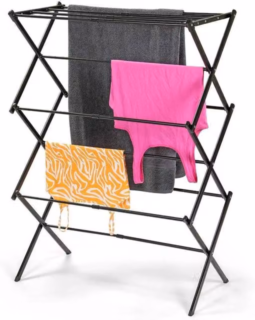 KORVIXA 3 Tier Extendable Drying Rack in Black