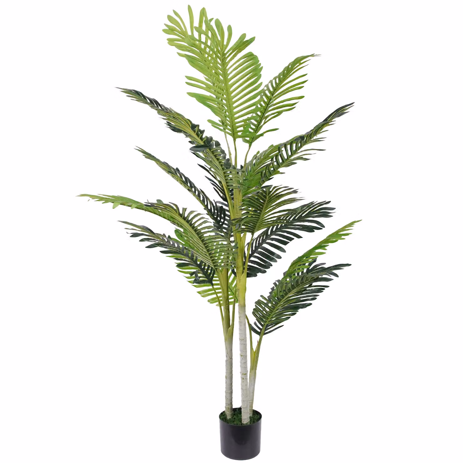 OUTSUNNY 150cm Artificial Green Palm Tree with Black Stand – 2
