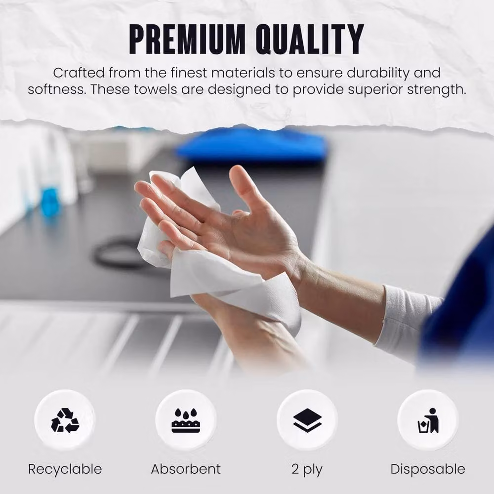 SPETLEK 2-Ply White Hand Towel Tissue – 4