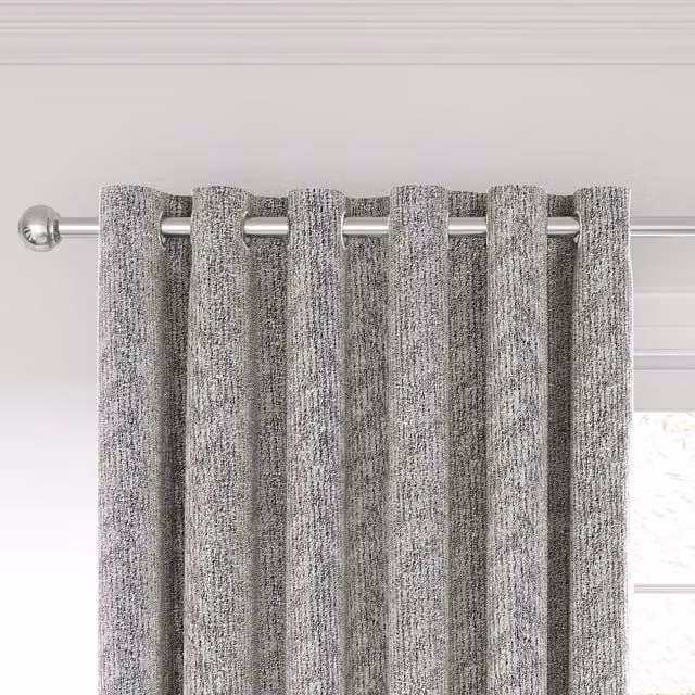 Nalu Nicole Scherzinger Hana Lined Eyelet Curtains, Silver, W: 167.64 cm, H: 182.88 cm