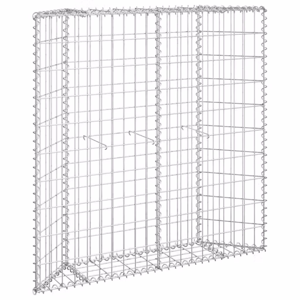 Berkfield Home Trapezium Gabion Raised Bed in Silver Galvanised Steel, W/D/H: 100 x 20 x 100 cm