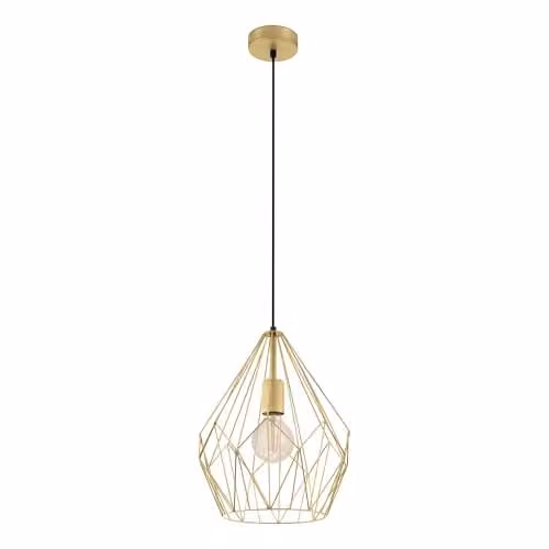 Eglo Carlton Vintage Geometric Pendant Light in Gold and Yellow Metal – 1