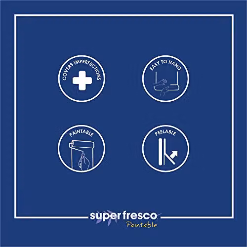Superfresco Paintable White Woodchip Effect Textured Wallpaper, W: 52 cm, H: 1000 cm – 2