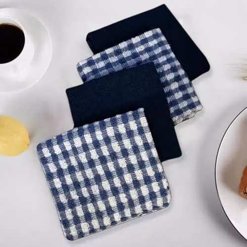 Casabella Pack of 6 Navy Blue Cotton Terry Towelling Kitchen Tea Towels – 7