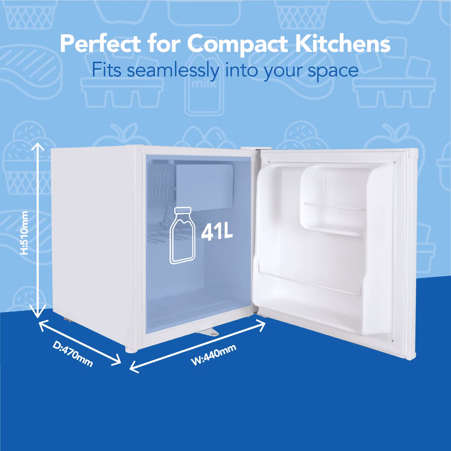 Igenix Lockable Countertop Fridge, 41 Litre, White – 2