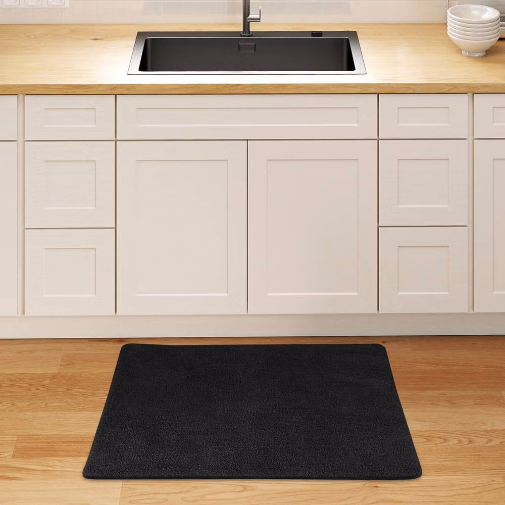 Marlow Non-Slip Washable Kitchen Floor Runner Rug Mat in Black, W/D/H: 80 x 50 cm – 2