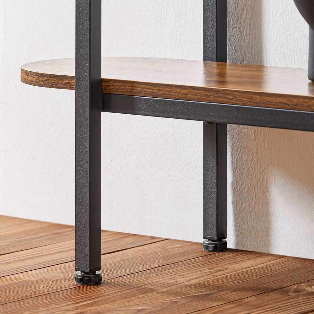 SoBuy 3-Tier Industrial Console Table in Brown and Black – 6