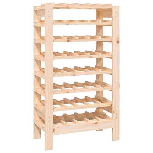vidaXL Brown Solid Pine Wood Wine Rack, W/D/H: 61.5 x 30 x 107.5 cm – 1
