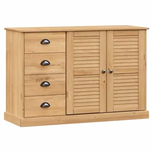 vidaXL VIGO Sideboard with Drawers in Brown Solid Wood Pine, W/D/H: 113 x 40 x 75 cm – 1