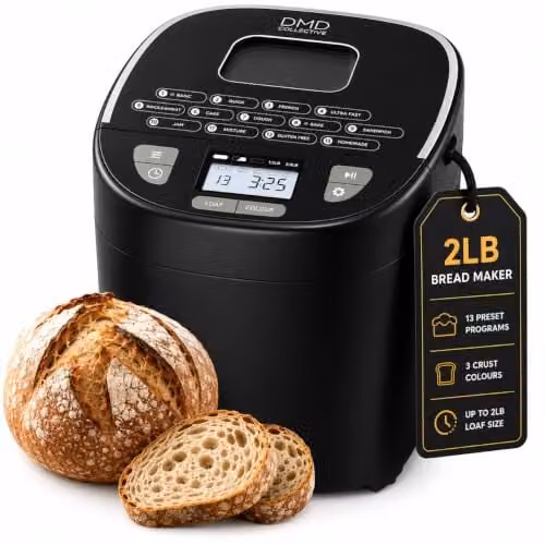 DMD Collective 17-in-1 Black Bread Maker with Gluten Free Mode and Digital Display