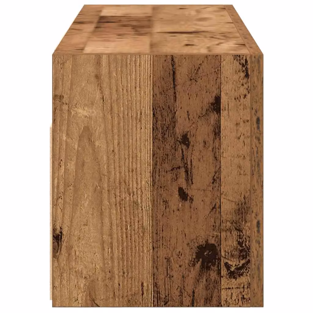 Berkfield Home Old Wood Bathroom Wall Cabinet in Brown, W: 80 cm, D: 25 cm, H: 30 cm – 3