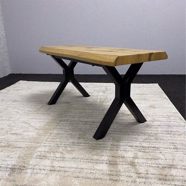 Kosy Koala Dakota Dining Bench in Brown Oak Effect Wood and Metal