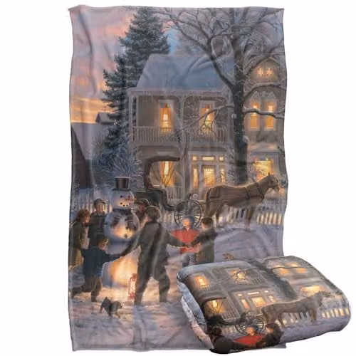JQ Licensing MK Laughing All The Way Super Soft Silky Touch Fleece Throw Blanket, Multicolour, W: 91 cm, D: 147 cm – 1