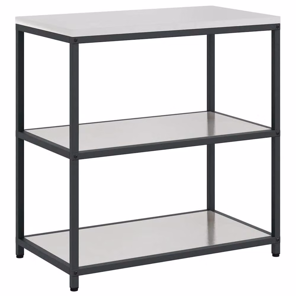 Berkfield Home Silver Stainless Steel Kitchen Storage Shelf – 3
