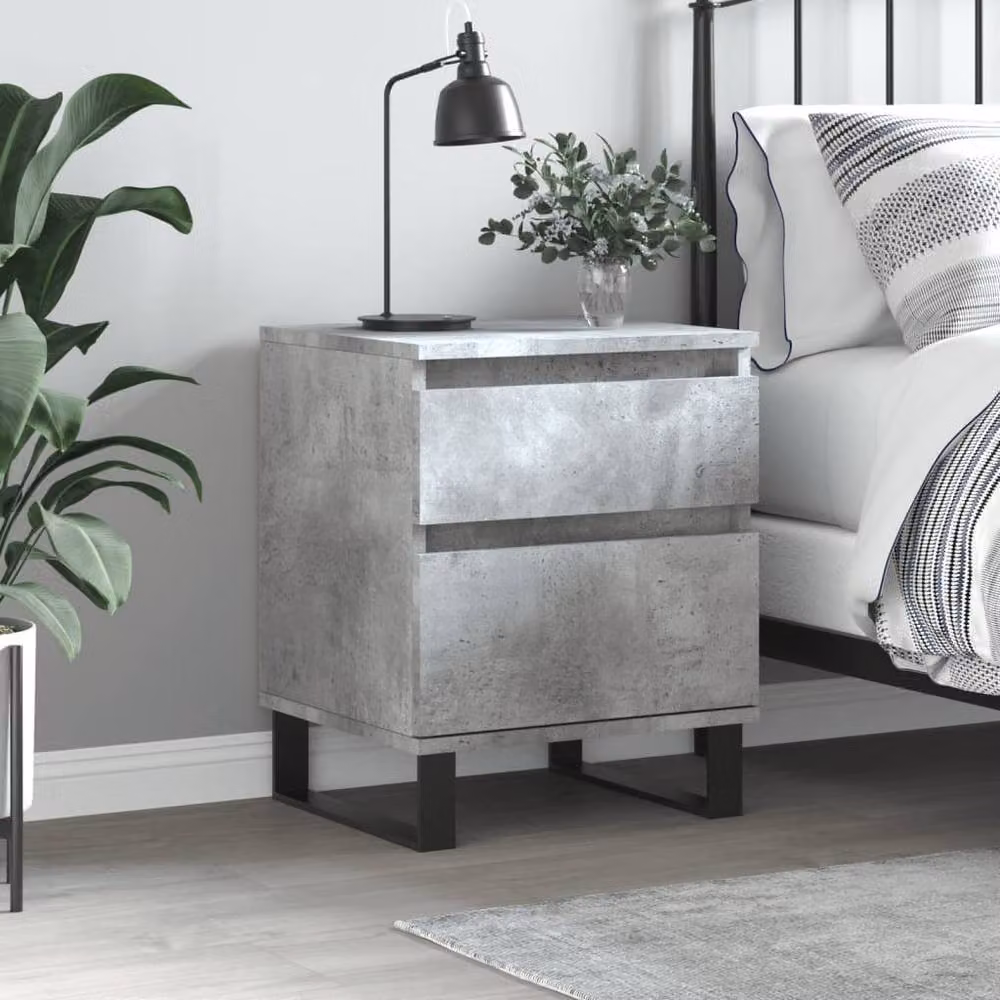 Berkfield Home Bedside Cabinet in Concrete Grey, W/D/H: 40 x 35 x 50 cm – 2