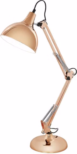 Loops Adjustable Metal Table Desk Lamp in Copper with E27 Bulb Socket – 1