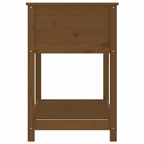 vidaXL Rustic Honey Brown Planter with Shelf made of Solid Pine Wood, W/D/H: 82.5 x 54 x 81 cm – 4