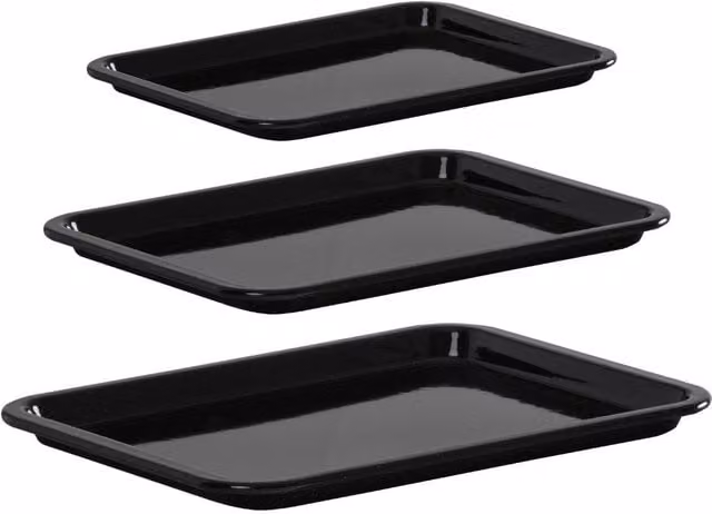 Baker & Salt Country Enamel Rectangular Baking Sheet, Black, 37 cm