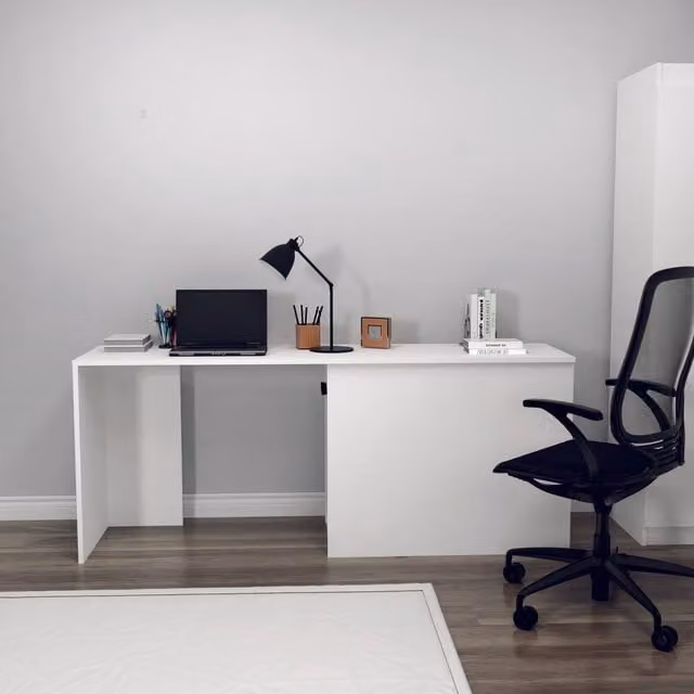 Destina Home Akser Computer Desk with Cabinet in White – 1