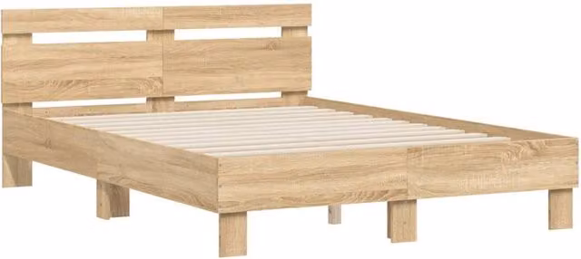 Berkfield Home Durable Small Double Bed Frame in Sonoma Oak, Light Brown, W/D/H: 190 x 120 x 70 cm – 1