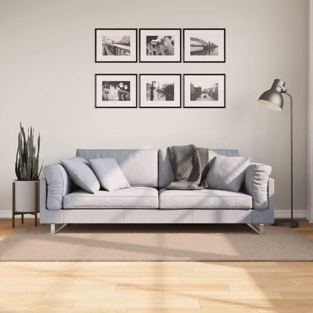 Berkfield Home HUARTE Short Pile Washable Rug in Sand and Beige, W: 100 cm x L: 200 cm