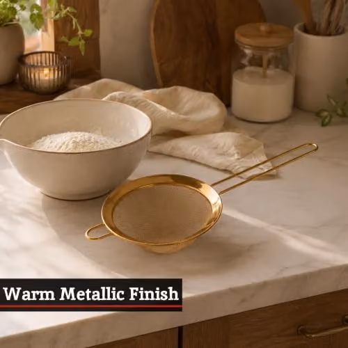Orsina Gold Fine Mesh Stainless Steel Sieve with Handles, 14 cm – 3