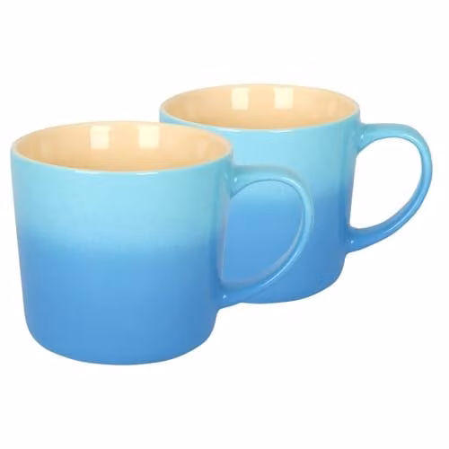 Argon Tableware Blue Ombre New Bone China Coffee Mugs, 330ml, Pack of 2 – 1