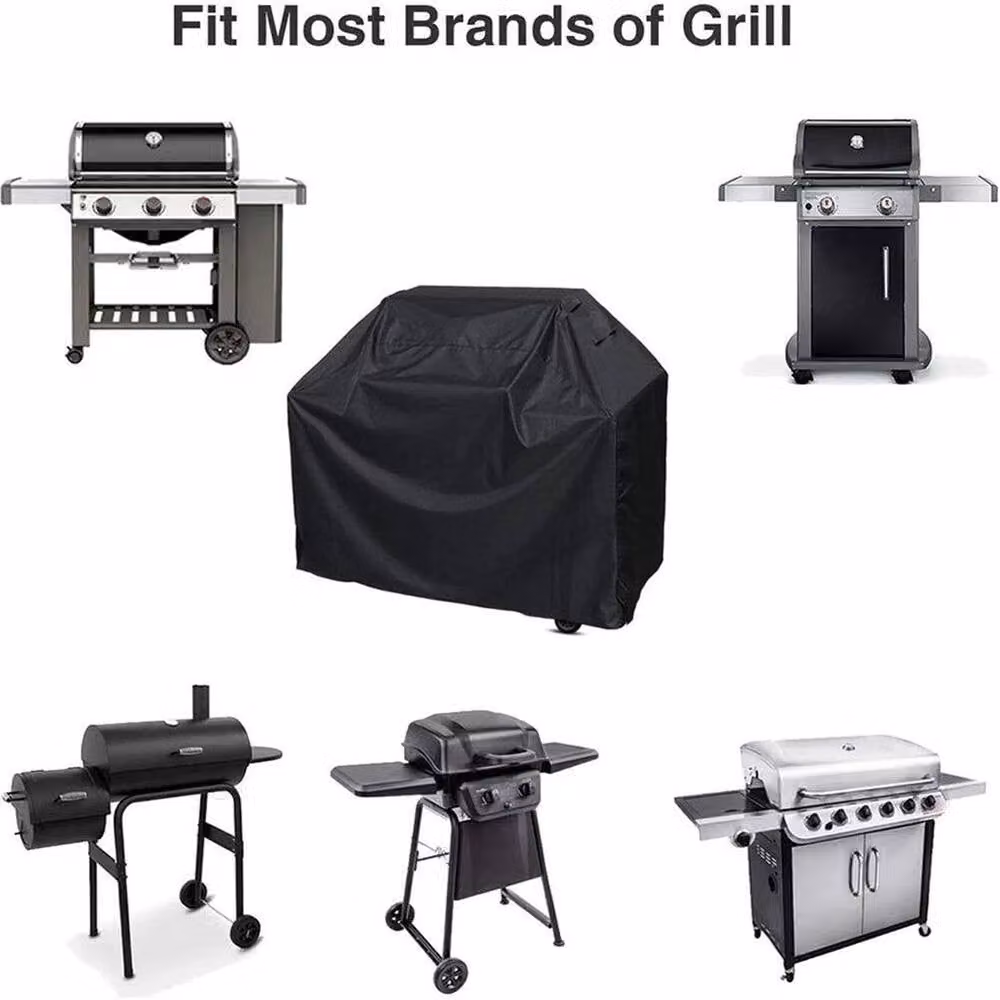 KORVIXA Heavy Duty Waterproof Gas Grill Cover in Black, W/D/H: 145 x 61 x 117 cm – 3