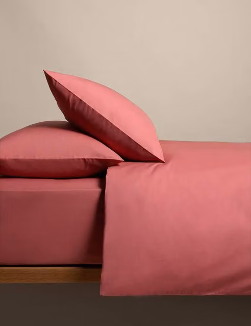 M&S Clay Cotton Rich Percale Duvet Cover Set, W: 180 cm, H: 200 cm