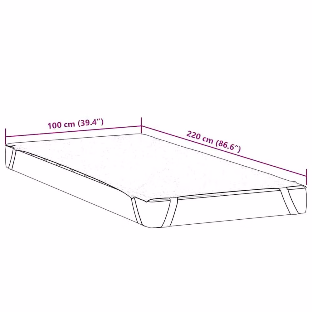 Berkfield Home Waterproof Microfibre Mattress Protector in White, W: 100 cm x L: 220 cm – 3