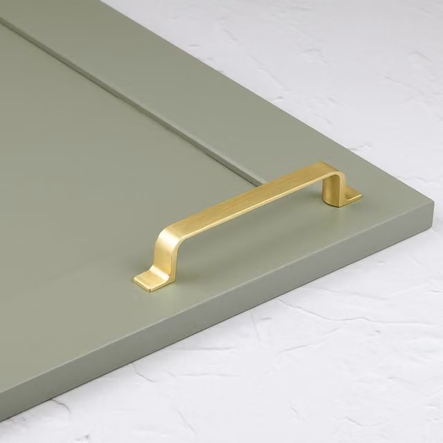 Handle & Home Brushed Brass Strap Style Cabinet Bar Handle, Zinc, 165mm