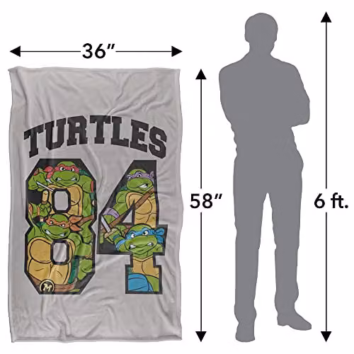 LOGOVISION TMNT 84 Retro Super Soft Silky Touch Fleece Blanket, Multicolour – 2