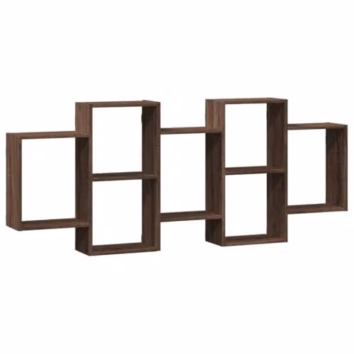 vidaXL Modern Wall Mounted Shelf in Brown Oak, W: 159 cm, D: 18 cm, H: 65 cm – 1