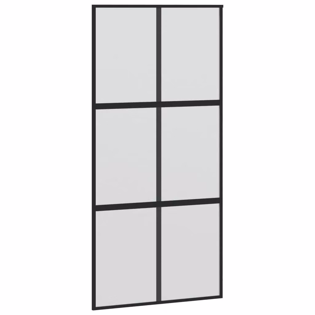 Berkfield Home Modern Sliding Door in Black with Tempered Glass and Aluminium, W: 102.5 cm, H: 205 cm – 2