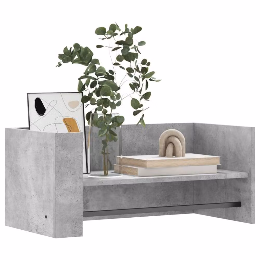 Berkfield Home Wall Mounted Cube Shelf in Grey Matt Engineered Wood W/D/H: 70.5 x 30.5 x 30.5 cm – 2