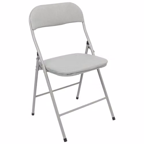 Harbour Housewares Fabric Padded Metal Folding Chair in Grey