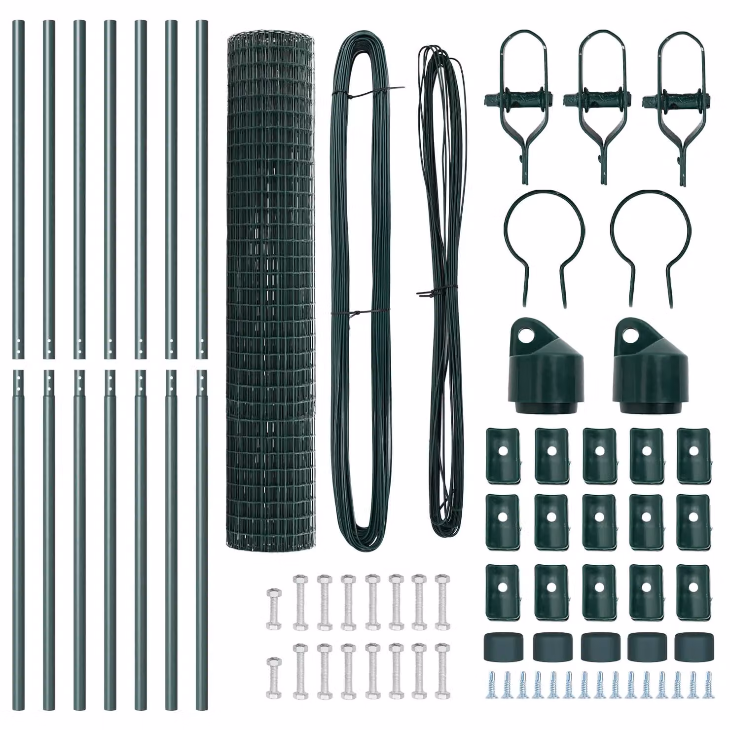 Berkfield Home Euro Fence with 7 Posts, Galvanised Steel, Green and Silver, 1.6 x 10 m – 4