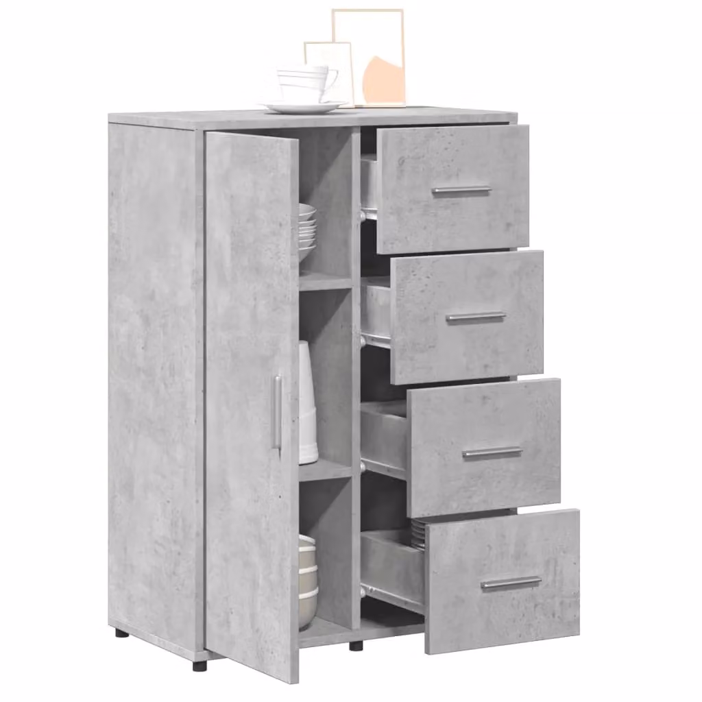 Berkfield Home Sideboard in Concrete Grey, W/D/H: 60 x 31 x 84 cm – 2