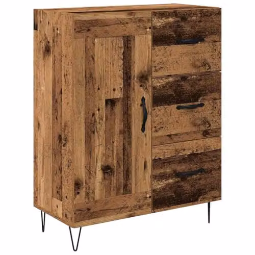 vidaXL Modern Highboard in Old Wood Brown with Hinged Doors and Internal Shelves, W/D/H: 69.5 x 34 x 90 cm – 4