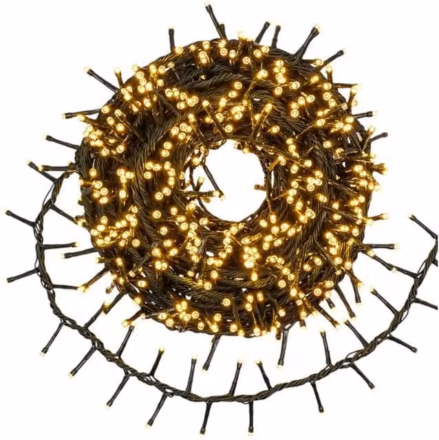Garden Greatness 600 LED Multi-Function White Christmas String Lights